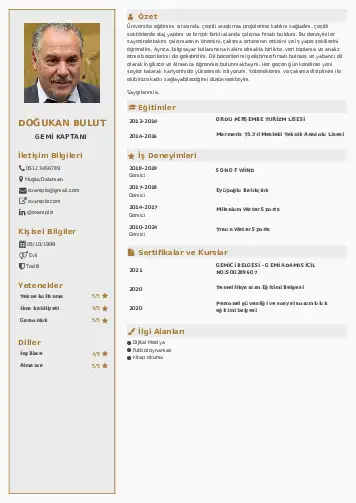 Gemi Kaptanı CV Örnekleri cv indir